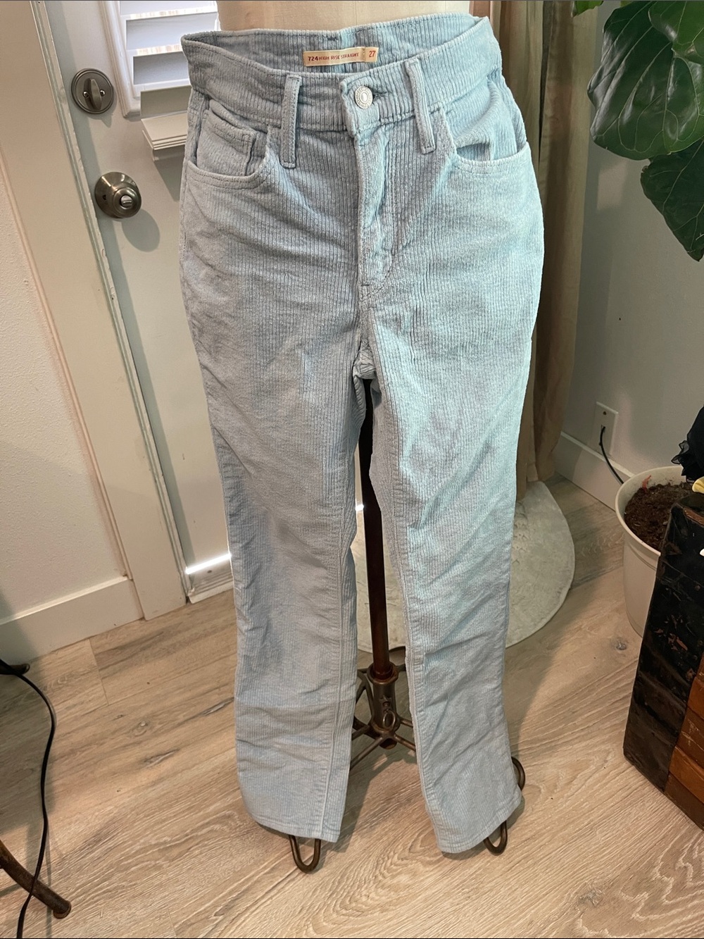 Levi’s Light Blue Corduroy Straight-Leg Pants